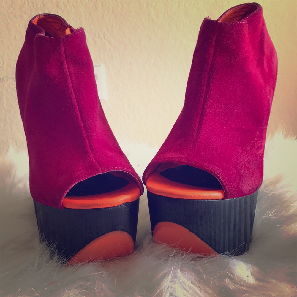 Platform suede sandals